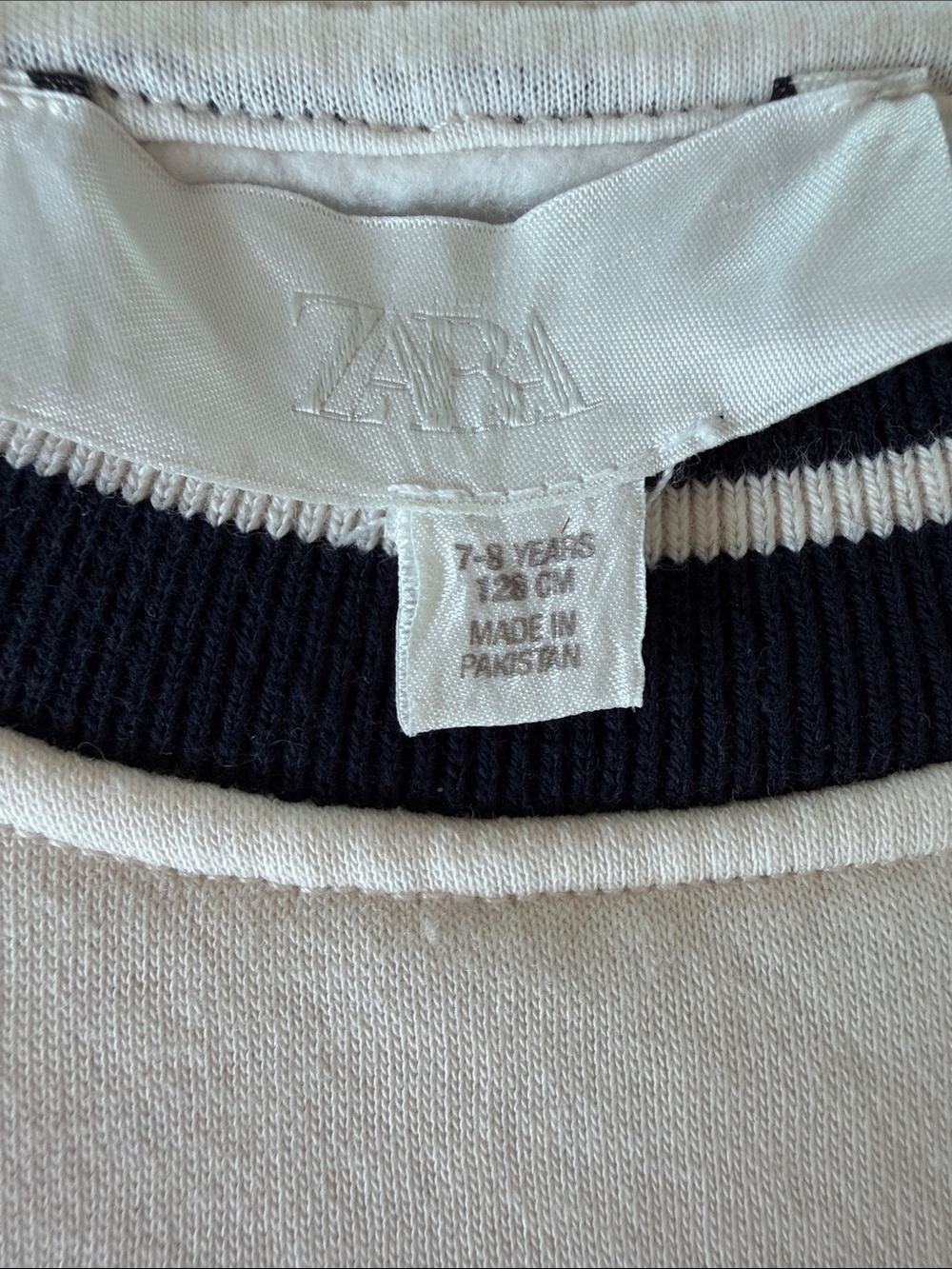 Zara kids Off-white sweatshirt long sleeves sweater top Size 7-8 - Picture 9 of 16